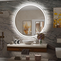 Miroir de courtoisie réglable à lumière du jour à LED 6000K avec feux avant et arrière à commande tactile anti-buée pour anniversaire