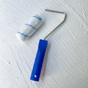 Painting Roller Oil Paint Blue Microfiber 4inch Paint Roller Brush With Handle For Wall Painting