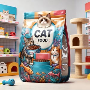 Custom Printed Flat Bottom Stand up Pouch for 1kg 2kg 3kg 5kg 10kg 15kg 20kg Dog Cat Fish Bird Pet Food <b>Packaging</b> <b>Bag</b> - Product Image 5