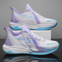 Chaussures de basket-ball absorbant les chocs antidérapantes résistantes à l'usure de haute qualité doublure en maille lumineuse mode tendance Style de marche