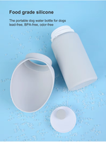2024 personnalisé Portable chien bouteille d'eau vente chaude Silicone distributeur tendance accessoires pour animaux de compagnie pour voyage et marche pour l'alimentation