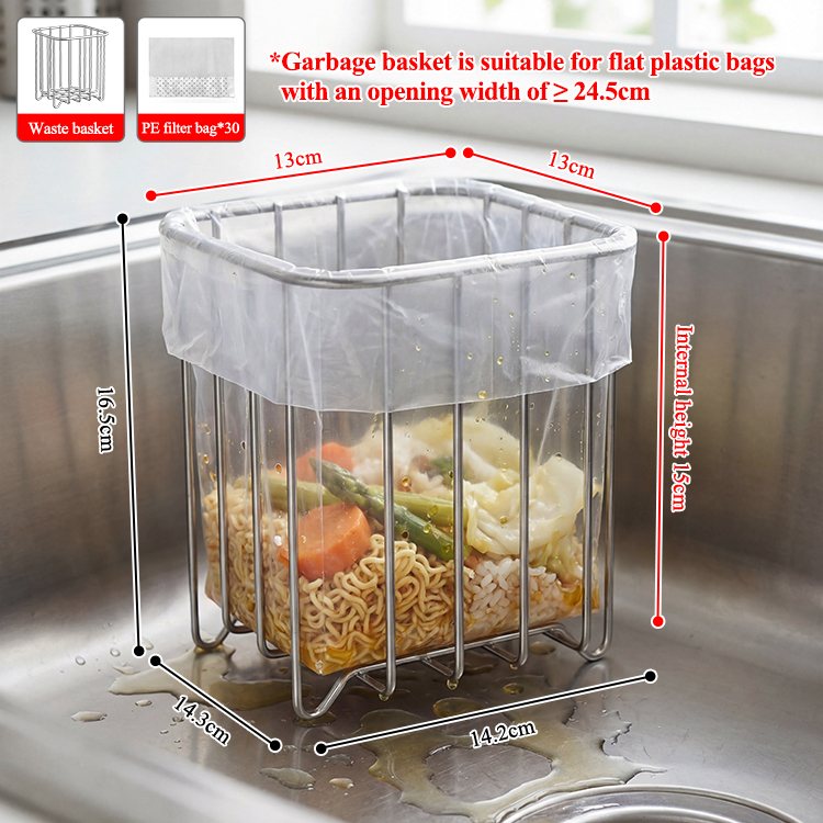 ถุงขยะสีเงินทรงสี่เหลี่ยม + 30 ใบ