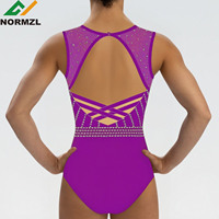 Club de danse justaucorps de gymnastique violet Ballet danse justaucorps fabricants vêtements de gymnastique sans manches
