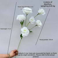 Künstliche Lisianthus-Seidenblumen mit 6 Köpfen, Kunstblumenstiele für Hochzeiten, Bankettsäle, Hotels und Heimdekoration