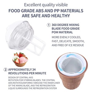 Machine à crème glacée portable automatique robuste et légère pour la maison et la cuisine, pour faire de la crème glacée molle maison - Product Image 4