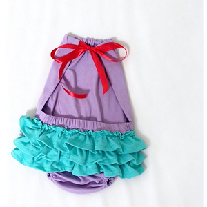 OEM ODM Combinaison bébé en soie de lait imprimée à volants, barboteuse sans manches pour fillettes, tenue une pièce - Product Image 1