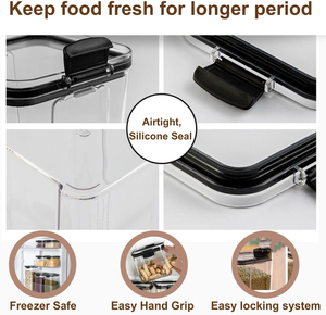 Hot Selling Kitchen Camping Eco-Friendly Dustproof <b>Clear</b> Plastic Storage Jar Dry Food Vacuum Sealed <b>Containers</b> with Flip Top Lid - Product Image 3