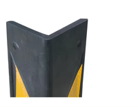 Protection d'angle en caoutchouc avec 4 blocs réfléchissants jaunes en forme de flèche, protection de bord mural en L pour la sécurité des garages et des entrepôts