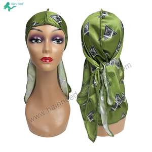 Ensemble de bonnets unisexe en satin <span class=keywords><strong>Durag</strong></span> soyeux de créateur à bas prix Usine de haute qualité avec logo personnalisé - Product Image 2