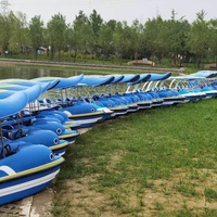 Nouveau design de bateau électrique dauphin en fibre de verre auto-drainant pour 4 personnes pour l'amusement familial et les jeux d'eau Matériau en acier durable