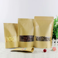 Sachet de café refermable en aluminium et papier kraft, 1kg 500g 250g, fond plat mat avec valve et fermeture éclair, résistant à l'humidité, pour aliments pour animaux de compagnie