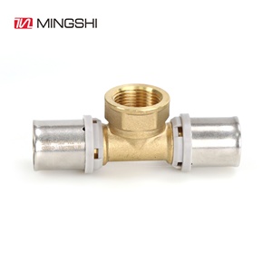 Raccord à sertir en laiton forgé en gros, raccord à sertir plissé nickelé, <span class=keywords><strong>té</strong></span> égal - Product Image 5