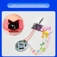 Módulo de Sonido con Sensor Magnético, Botón de Encendido, Luz y Altavoces Descargables por USB, Memoria de 16M, Batería Recargable para Tarjetas de Felicitación