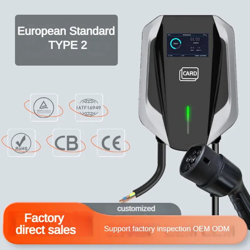 OCPP APP 7kw 11kw 22kw 3 Phase 16A 32A EV Charger 380V Level 2 Charger Home Smart EVSE Wallbox Car Charging Station