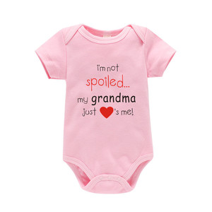 Son tarzı saf pamuk üçgen Romper, metin tasarlanmış bebek Romper - Product Image 4