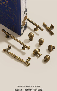 Ensemble de poignées et boutons de meubles en laiton antique, poignées de tiroir vintage, poignées de bar, boutons de placard, style traditionnel - Product Image 6