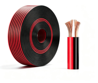2*0,5mm Rot-Schwarz 2,6*5,3mm Parallelkabel 300V Flexibles PVC Langlebiges Kupfer-Elektrokabel mit Einfacher Abisolierung für LED-Beleuchtung