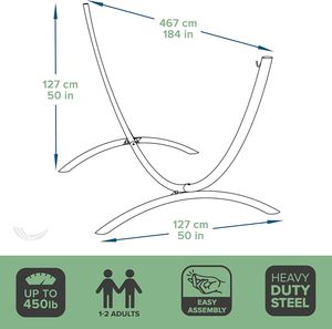 <span class=keywords><strong>Base</strong></span> de Acero Resistente <span class=keywords><strong>para</strong></span> <span class=keywords><strong>Hamaca</strong></span> Colgante de Arco Grande de 15 Pies, Soporte de Metal <span class=keywords><strong>para</strong></span> <span class=keywords><strong>Hamaca</strong></span> de Exterior <span class=keywords><strong>para</strong></span> Porche, Patio, Jardín, Patio Trasero - Product Image 6