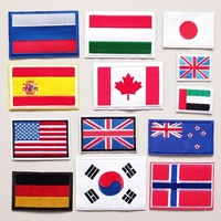 Patchs brodés écologiques drapeaux nationaux motifs cœurs et fleurs, logo personnalisé, thermocollants et adhésifs pour sacs à dos