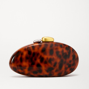 Green Acrylic Fashion Clutch Bag Solid Marble Texture Dual-Tone Clip Closure <b>Chain</b> Strap Portable 1-1.9L Capacity for Evening - Product Image 3
