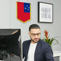 Drapeaux décoratifs de bureau de drapeau de brocart frangé Samoa personnalisé en gros 11.81X7.87In avec des couleurs vives et durables