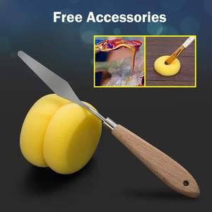 Ensemble de peinture acrylique 24 couleurs avec toile, pinceau, palette, pigments riches, pour adultes, dessin, verre, papier, capacité de 12 ml, certifié EN71 - Product Image 4