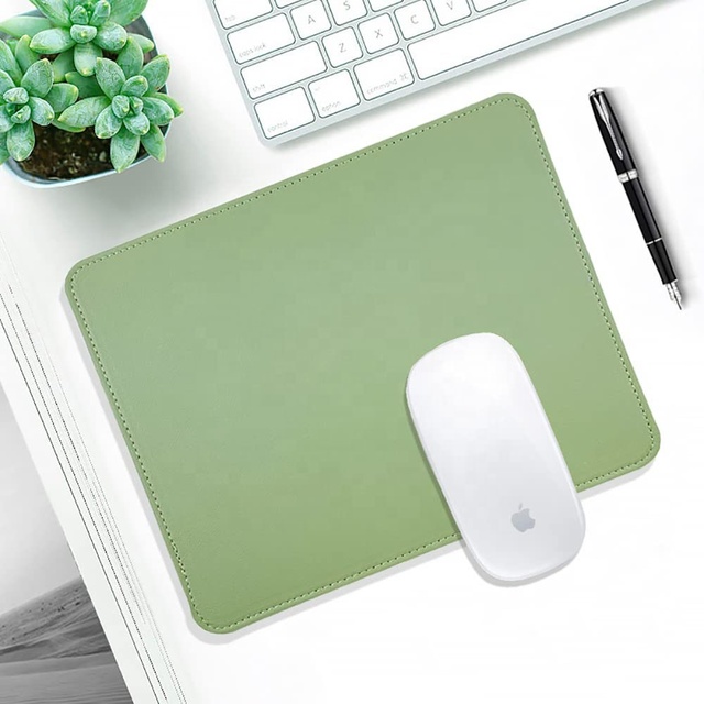 High Quality Eco-Friendly Recyclable Waterproof Wholesale Cork Block PU Leather Table Mouse Mat Desk Pad