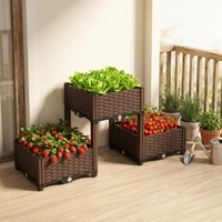 Jardinières triangulaires contemporaines en PP à fixation rapide, résistantes aux UV, robustes, modulaires, pour potager surélevé, drainage, plantes potagères cm