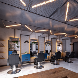 Özel Tasarım Lüks Mavi Tonlu Kuaför Salonu Düzeni Tasarımı Özel Ölçü Vitrinler Tek Noktadan Ticari Alan Özelleştirme Hizmeti - Product Image 1