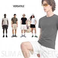 T-shirt de sport pour homme OEM, coupe ajustée, 155 g, ultra léger, mélange de lyocell, menthe glacée, haut de sport rafraîchissant
