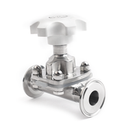 Vanne à diaphragme manuelle en acier inoxydable de qualité sanitaire Wensen 316l avec volant et raccord rapide