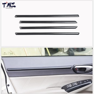 Tam <span class=keywords><strong>Set</strong></span> Çizilmez Plastik İç Döşeme Çıkartmaları Siyah Karbon Fiber Doku, Sol Direksiyonlu <span class=keywords><strong>Honda</strong></span> <span class=keywords><strong>Civic</strong></span> 8. Nesil 2004-2009 için - Product Image 3