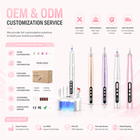 Taladro de Uñas Inalámbrico Recargable por USB de 20000 RPM con Motor de Escobillas - Herramienta Portátil en Forma de Lápiz para Manicura y Pedicura