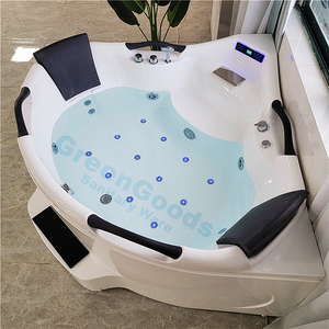 Vasca da bagno con idromassaggio ad angolo per 2 persone al coperto - Product Image 3