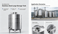 Réservoir de stockage vertical sous pression en acier inoxydable HENGYU SUS304/316L, capacité 1000L, dimensions personnalisables, écologique, longue durée de vie