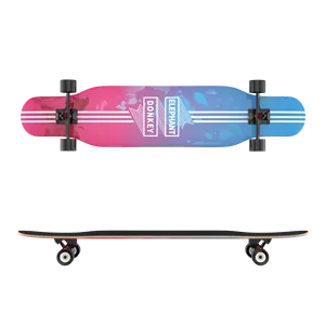 Çin Surfskate longboard ahşap cruiser uzun kurulu yetişkin açık spor kaykaylar akçaağaç çocuk kaykay erkek kız için