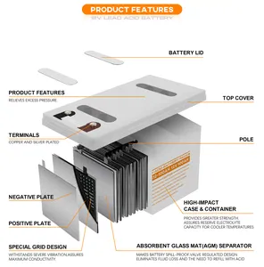 Gel tipo Solaire Batterie 12V 100ah Batería de plomo-ácido de ciclo profundo para farola solar