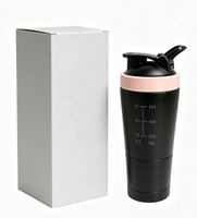 Bouteille shaker à protéines en acier inoxydable 750 ml, isotherme et anti-fuite, pour la salle de sport, le fitness, les adultes