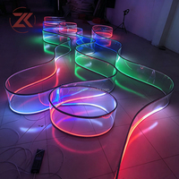 Luminaire suspendu LED en acrylique ondulé RGB personnalisable ZKAI, décoration de plafond pour la décoration de salle de mariage