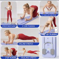 Planche de Pilates avec minuteur et barres de pompes, pliable, multifonctionnelle, pour entraînement abdominal et corps entier pour femmes