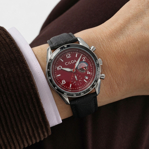 Montre pour homme CILOA rouge personnalisable, tendance, élégante, décontractée, nouveau style, étanche, à quartz, bracelet en cuir, 40 mm, haute qualité - Product Image 5