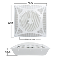 Ventilateur de plafond électrique 600x600mm 220V, moteur en cuivre, pales en plastique, télécommande, purification de l'air, garantie 5 ans