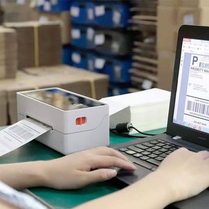 4x6 250pcs Fanfold vận chuyển nhãn dán nhãn tự dính nhãn đục lỗ trực tiếp nhiệt vận chuyển nhãn cho Máy in nhiệt - Product Image 3