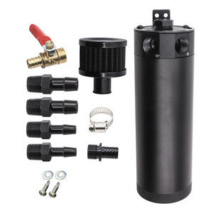 FOR Aluminum Oil Catch <b>Can</b> With <b>Air</b> Filter For Car Tuning Upgrade Black 2 Hole 3 Hole Kit - Product Image 1