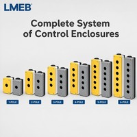 Estructura electrónica IP65 Caja de control de interruptor de botón pulsador ABS de 22mm Operación momentánea de 3 orificios 10A Máx. Corriente 220V Máx. 1NO1NC