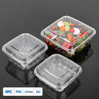 Hengmaster carré petite boîte à salade en plastique PET transparente emballage personnalisé
