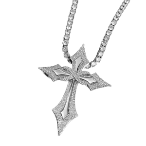 Bijoux Hip Hop en argent sterling 925, moissanite ronde taille brillant pavée, pendentif personnalisé, bijoux pour homme - Product Image 1