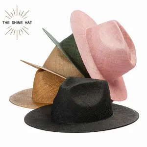 2021 럭셔리 자연 특대 대형 테두리 레이디 밀 여성 플로피 Sombreros 드 Paja 도매 태양 비치 모자 밀짚 모자