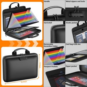 Bolsa para Documentos Ignífuga Personalizada OEM ODM con Cierre, Organizador de Archivos Impermeable al por Mayor, Maletín para el Hogar, Oficina y Viajes - Product Image 6
