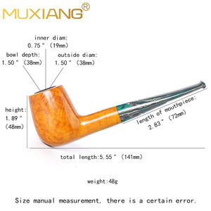 Muxiang Briar Wood Smoking Pipe Straight Type Handcrafted With 3mm Carbon Filter For Men - Product Image 4